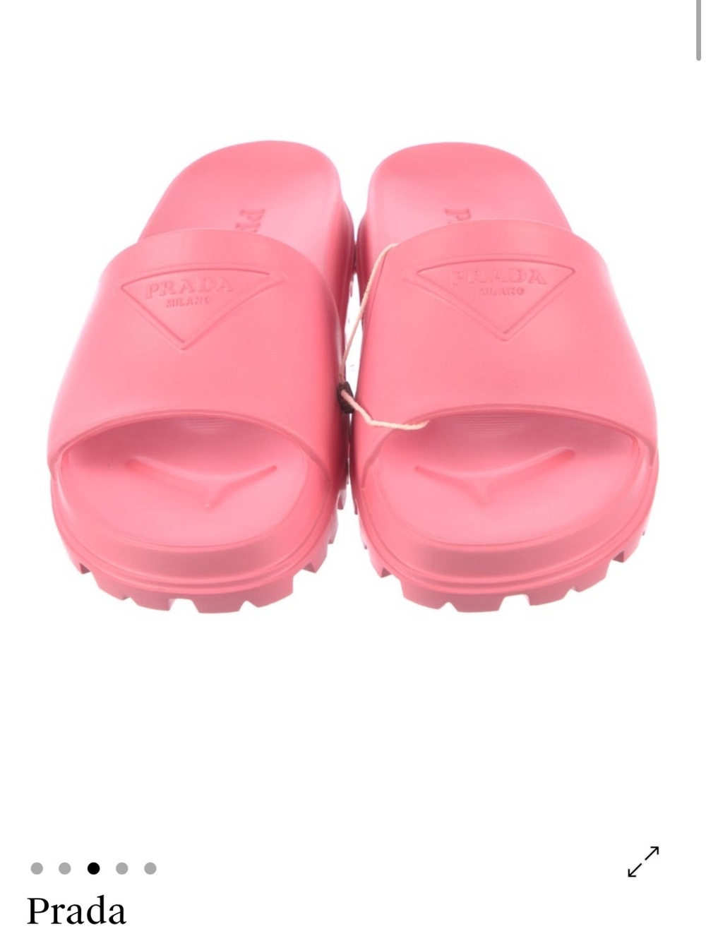 Prada Coral Pink Rubber Slide Sandals - Women's (bubblegum pink)